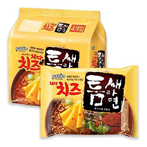 Paldo Fun Yum Extra Hot Spicy Instant Noodles with Cheddar Cheese Teumsae Ramen with Spicy Broth Best Oriental Style Korean Ramyun Spicy Ramen Challenge KFood ???? ??? ???? 120g x 4 Pack Paldo Fun Yum Extra Hot Spicy Instant Noodles with Cheddar Cheese Teumsae Ramen with Spicy Broth Best Oriental Style Korean Ramyun Spicy Ramen Challenge KFood ???? ??? ???? 120g x 4 Pack