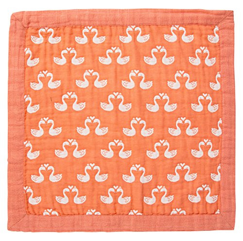 Angel Dear Jacquard Blankie Swan Coral