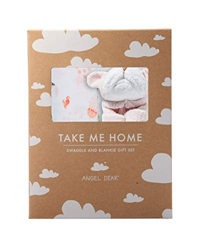 Angel Dear Swaddle and Blankie Gift Set Dolphin with Pink Bulldog