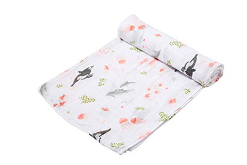 Angel Dear Bamboo Swaddle Blanket Dolphin