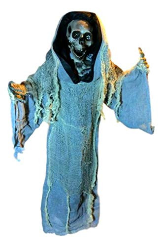 Haunted Haunts Scary Halloween Decoration Prop  Hanging Animated Reaper Ghost Prop ~ Scary Sounds Lights and Animation