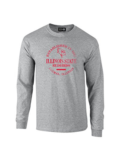 Illinois State Redbirds Round 100 Pre Shrunk College Long Sleeve Tee XLarge Sport Gray