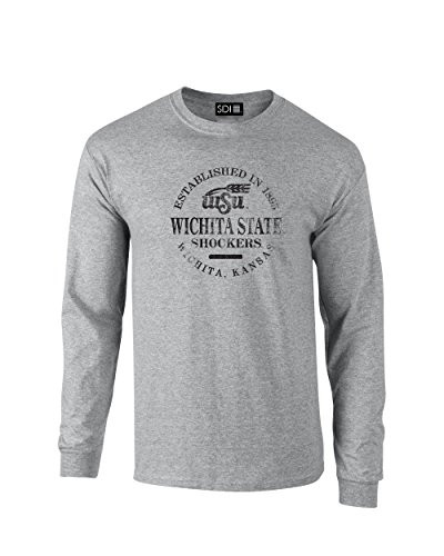 Wichita State Shockers Round 100 Pre Shrunk College Long Sleeve Tee XLarge Sport Gray