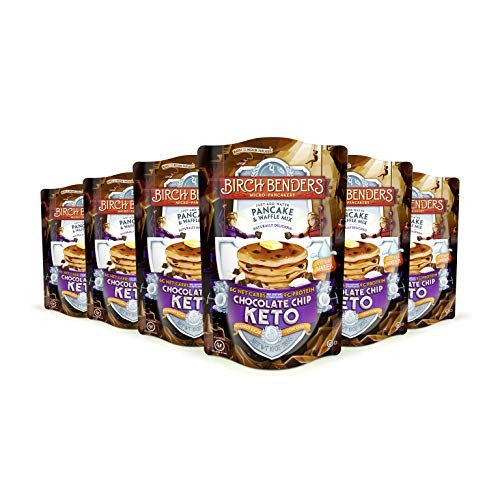 Birch Benders Keto Chocolate Chip Pancake  Waffle Mix with AlmondCoconut  Cassava Flour Just Add Water 6 Count