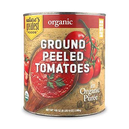 Natures Greatest Foods Organic Ground Peeled Tomatoes Food Service Size 6 lbs 9 Ounce