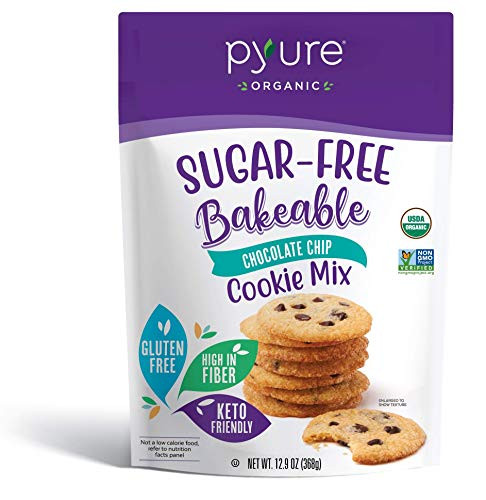 Organic Chocolate Chip Cookie Mix by Pyure  SugarFree Keto Low Carb  Bakeables  Makes 16 Cookies