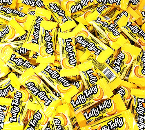 CrazyOutlet Wonka Laffy Taffy Banana Candy Fun Size Taffy Bars Bulk Pack 2 Lbs