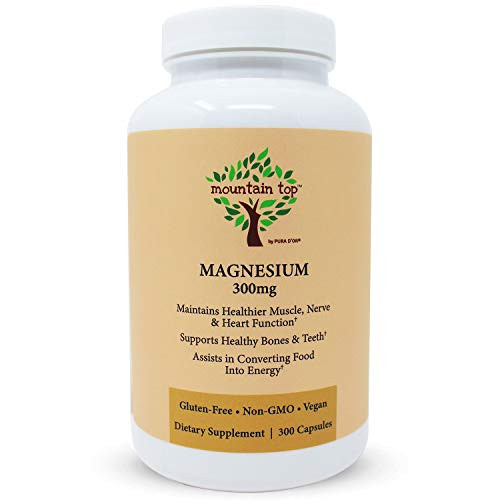 MOUNTAIN TOP Magnesium 300mg Capsules 300 Count  Magnesium Oxide Mineral Supplement For Nutrition Support MOUNTAIN TOP Magnesium 300mg Capsules 300 Count  Magnesium Oxide Mineral Supplement For Nutrition Support