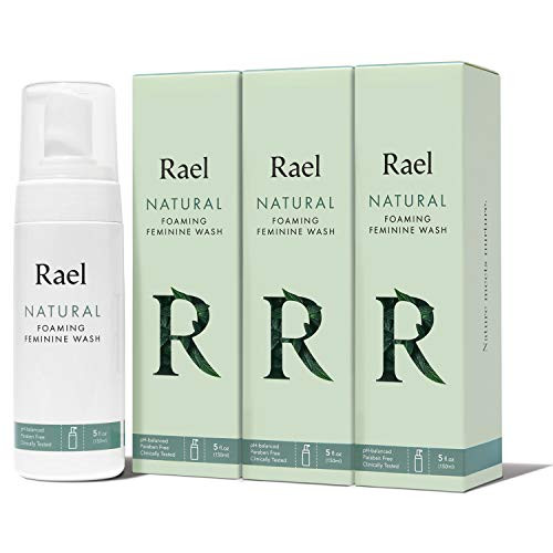 Rael Natural Feminine Cleansing Wash  Gentle Foaming Intimate Wash pHBalanced Sensitive Skin Scent Free Daily Cleansing Wash Natural Ingredients 5oz 3Pack