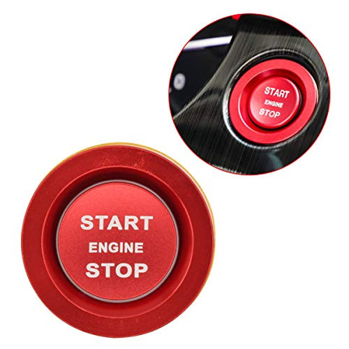 XtremeAmazing Red Car Engine Push Start Stop Button Switch Cover Cap with Surrounding Ring Sticker Trim