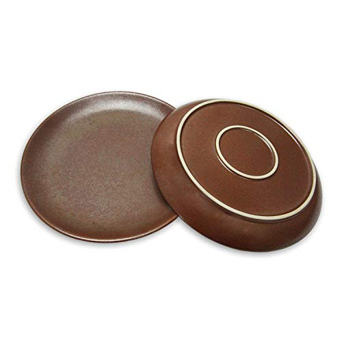 roro Ceramic Stoneware Metallic Style Brown Dinner Plate 10 Inch x 2