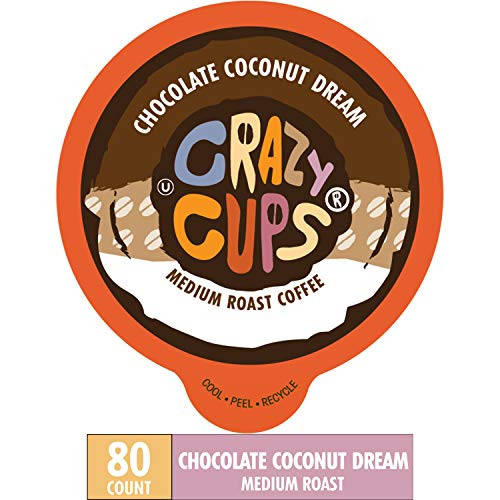 Crazy Cups Flavored Coffee for Keurig KCup Machines Chocolate Coconut Dream Hot or Iced Drinks 80 Single Serve Recyclable Pods