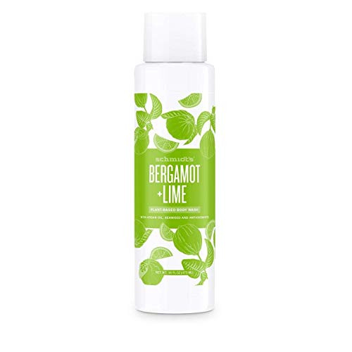 Schmidts Natural Plant Based Vegan Paraben Free and Sulfate Free Body Wash for Men and Women Bergamot  Lime 16 oz Pack of 2