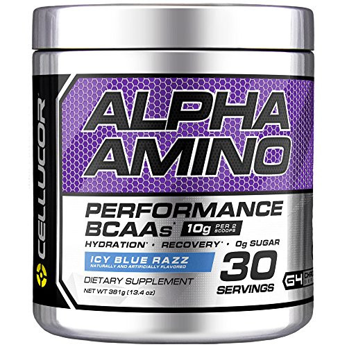 Cellucor Alpha Amino EAA  BCAA Powder  Branched Chain Essential Amino Acids  Electrolytes  Icy Blue Razz  30 Servings