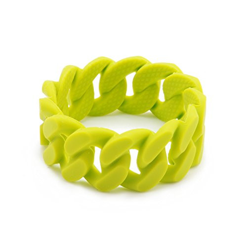Chewbeads Stanton Teething Bracelet 100 Safe Silicone  Chartreuse