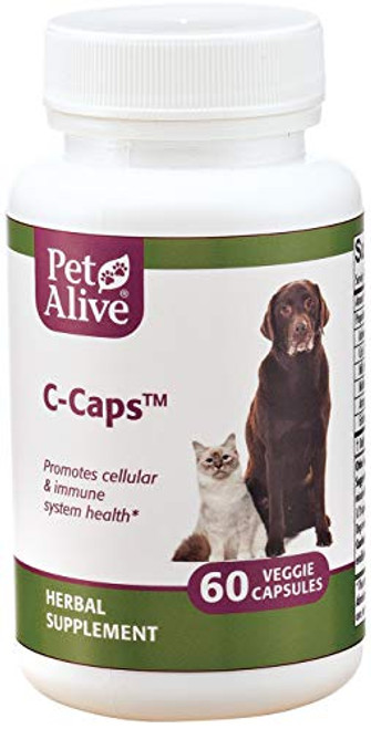 PetAlive CCaps  All Natural Herbal Supplement Promotes Cellular and Immune System Health in Dogs and Cats  60 Veggie Caps
