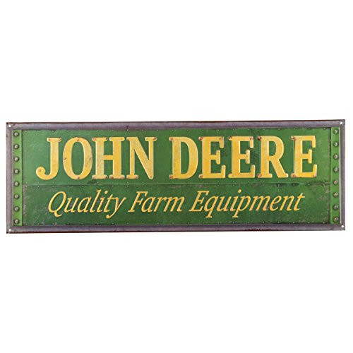Open Road Brands John Deere Embossed Metal Sign Open Road Brands John Deere Embossed Metal Sign