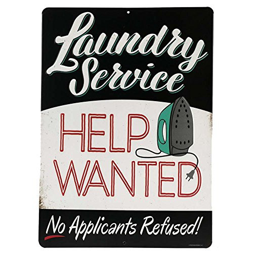 Open Road Brands Laundry Service Embossed Metal Sign