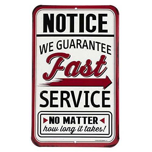 Open Road Brands Fast Service Embossed Metal Sign