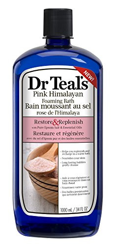 Dr Teals Restore  Replenish Pure Epsom Salt  Essential Oils Pink Himalayan Foaming Bath 34 oz