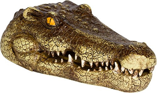 Trademark Innovations 11 Fake Alligator Head Pool Float Blue Heron Decoy for Ponds and Water Features