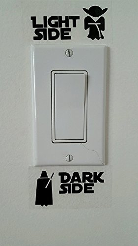 Winsome Faire Light Side Dark Side Vinyl Wall Decal Sticker Black
