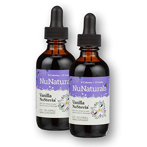 NuNaturals Vanilla Stevia Drops  All Natural Liquid Sweetener  2 oz 2 Pack