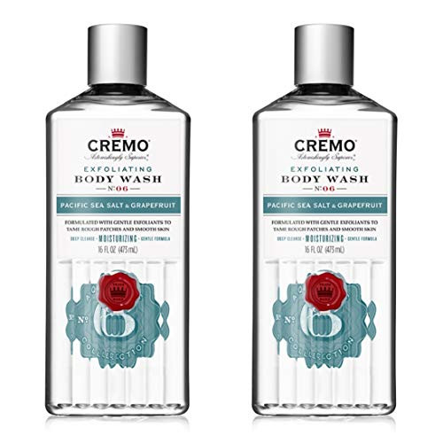 Cremo Exfoliating Pacific Sea Salt  Grapefruit Body Wash A Refreshing Scent with Notes of Fresh Mint Citron Cedar and Moss 16 Oz 2Pack