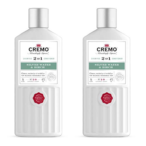 Cremo Barber Grade Silver Water Birch 2in1 Shampoo Conditioner Cleans and Conditions All Hair Types in One Step 16 Oz 2Pack Cremo Barber Grade Silver Water Birch 2in1 Shampoo Conditioner Cleans and Conditions All Hair Types in One Step 16 Oz 2Pack