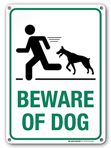 Beware of Dog Sign Outdoor RustFree Metal 10 X 14  by My Sign Center A82465AL