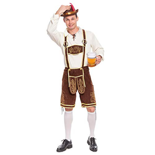 Spooktacular Creations Mens German Bavarian Oktoberfest Costume Set for Halloween Dress Up Party and Beer Festival XLarge Brown Spooktacular Creations Mens German Bavarian Oktoberfest Costume Set for Halloween Dress Up Party and Beer Festival XLarge Brown
