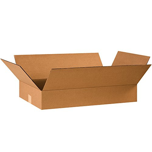Aviditi 24144 Flat Corrugated Cardboard Box 24 L x 14 W x 4 H Kraft for Shipping Packing and Moving Pack of 25