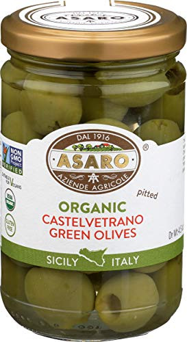 Asaro Olive Green Castelvetrano Pitted Organic 45 Ounce