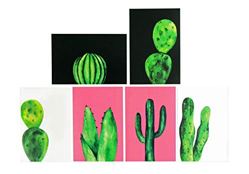 Flat Note Cards - Assorted 4x6 Blank Back Note Cards, All Occasion No Fold Flat Cactus Greeting Cards and Envelopes, Greeting Cards Assortment Stationery Box Set - 48 Pack All Occasion Greeting Cards