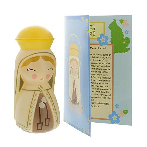 Shining Light Dolls Our Lady of Mount Carmel Collectible Vinyl Doll with Prayer and Story Card