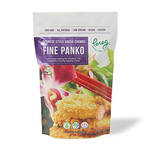 Pereg Extra Fine Japanese Panko Bread Crumbs 9 Oz  Bread Crumbs for Coating  Stuffing  Coat Burger Schnitzel Vegetables Meatballs  Kosher Certified  Resealable Packaging