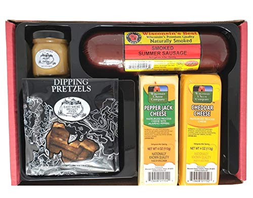 Wisconsin Cheese Sausage  Gourmet Dipping Pretzel Gift Box An Assortment Sampler of Wisconsins Best Gift Boxes Perfect for Gift Giving with Prime