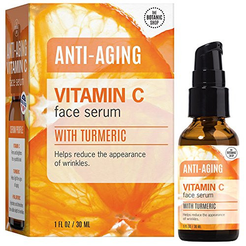 Botanic Shop Vitamin C AntiAging Face Serum with Natural Turmeric Face Skin Firming  Brightening Serum for all Skin Types 1oz  30ml