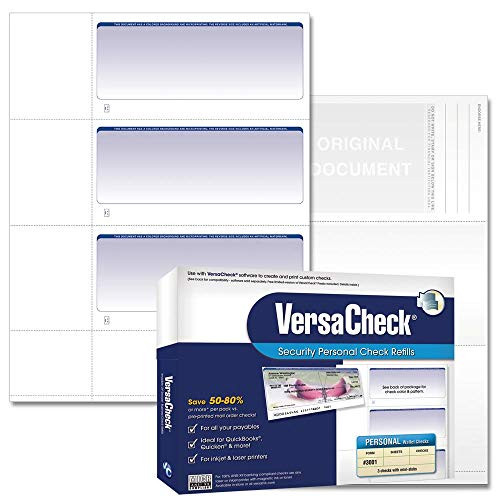 VersaCheck Security Personal Check Refills Form 3001 Personal Wallet  Blue  Graduated  250 Sheets