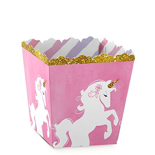 Rainbow Unicorn - Party Mini Favor Boxes - Magical Unicorn Baby Shower or Birthday Party Treat Candy Boxes - Set of 12