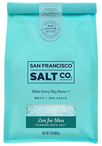 Zen For Men Foaming Bath Salts  2 lb Luxury Gift Bag by San Francisco Salt Company