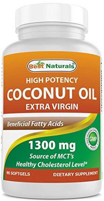 Best Naturals Extra Virgin Coconut Oil 1300 mg 90 Softgels