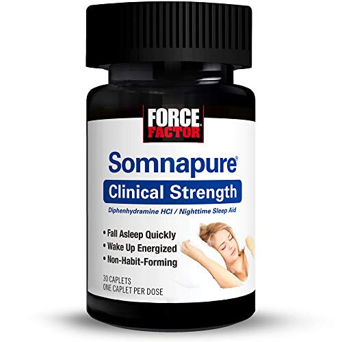 Somnapure Clinical Strength Sleep Aid 1 DoctorRecommended Sleeping Pill Ingredient Fall Asleep Quickly Wake Up Energized NonHabitForming Force Factor 30 Caplets