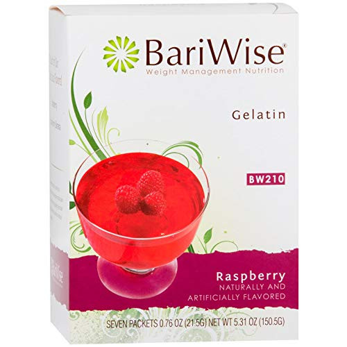 BariWise LowCarb High Protein Diet Gelatin  Raspberry 7 ServingsBox  Fat Free Sugar Free Low Carb Low Calorie Aspartame Free