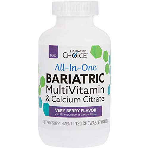 Bariatric Choice  AllinOne Bariatric MultiVitamin  Designed for Post Bariatric Surgery  Chewable Vitamin Supplements with 375 mg Calcium Citrate  Very Berry  120 ct