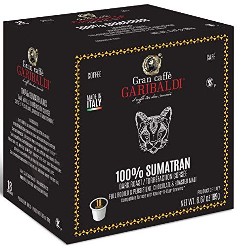 Gran Caff?aribaldi Single Serve Cups for Keurig KCup Brewers 100 Sumatran 108 Count