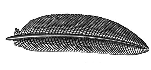 Feather Hair Clip Medium Hand Crafted Metal Barrette Made in the USA with a 70mm Imported French Clip by Oberon Design
