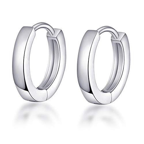Elitven Sterling Silver Small Huggie Star Hoop Earrings for Women with Cubic Zirconia huggie Hoop