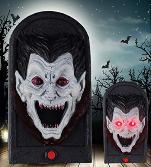 LEJIMEI Haunted Doorbell Animated Eyeball Halloween Decoration with Spooky Sounds 044