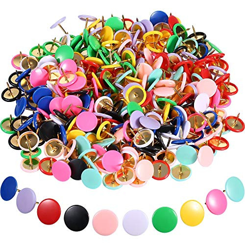 Push Pins 100Pcs Colorful Round Thumb Tacks Drawing Pins for Wall Map Photos Bulletin and Cork Boards